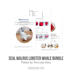 Seal Walrus Lobster Whale Bundle amigurumi pattern by The Loop Story