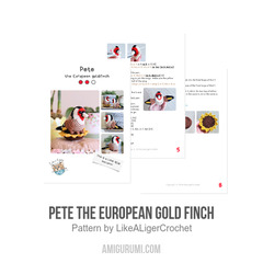 Pete the European Gold Finch amigurumi pattern by LikeALigerCrochet