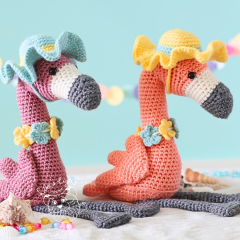 Ray the summer flamingo amigurumi pattern by LikeALigerCrochet