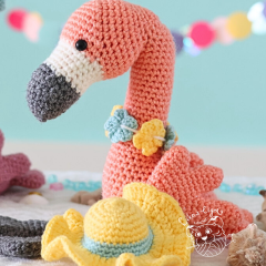 Ray the summer flamingo amigurumi pattern by LikeALigerCrochet