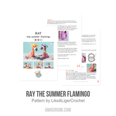 Ray the summer flamingo amigurumi pattern by LikeALigerCrochet