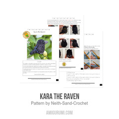 Kara the Raven amigurumi pattern by Neith Sand Crochet