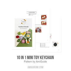 10 in 1 Mini toy keychain amigurumi pattern by AmiGuide