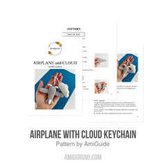 Airplane with cloud keychain amigurumi pattern by AmiGuide