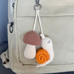 Snail and mushroom keychain  amigurumi pattern by AmiGuide