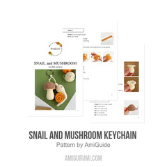 Snail and mushroom keychain  amigurumi pattern by AmiGuide