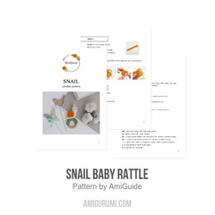 Snail baby rattle amigurumi pattern by AmiGuide