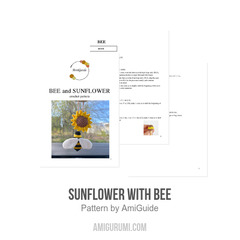 Sunflower with bee amigurumi pattern by AmiGuide