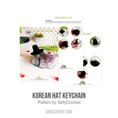 Korean Hat Keychain amigurumi pattern by SefyCrochet