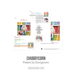 Chubbycorn amigurumi pattern by Domigurumi