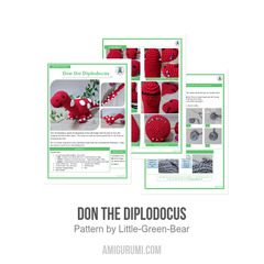 Don the Diplodocus amigurumi pattern by Little Green Bear
