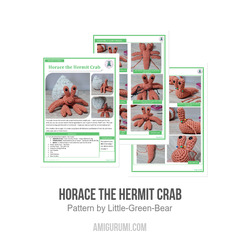 Horace the Hermit Crab amigurumi pattern by Little Green Bear
