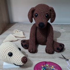 Lenny the Labrador amigurumi pattern by Little Green Bear