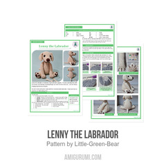 Lenny the Labrador amigurumi pattern by Little Green Bear