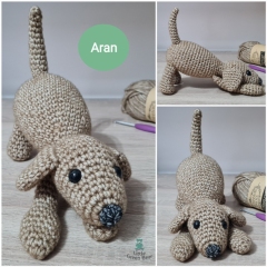 Playing Puppy amigurumi by Little Green Bear