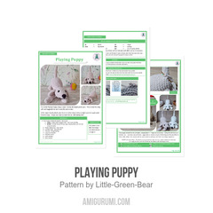 Playing Puppy amigurumi pattern by Little Green Bear