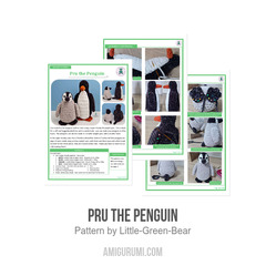 Pru the Penguin amigurumi pattern by Little Green Bear