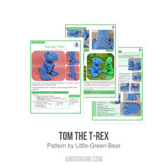 Tom the T-Rex amigurumi pattern by Little Green Bear