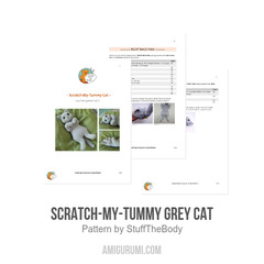 Scratch-My-Tummy Grey Cat amigurumi pattern by StuffTheBody