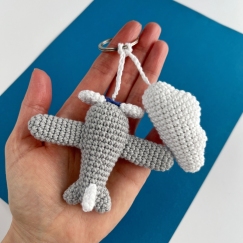Airplane with cloud keychain