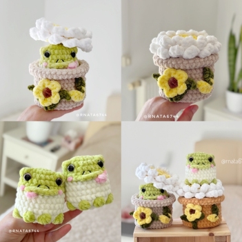 Crochet Flower Pot with Frog  amigurumi pattern by RNata
