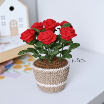 Rose in a Pot  amigurumi pattern by apinchofcotton