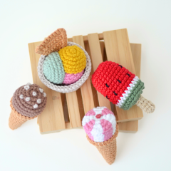 Mini Ice cream Collection amigurumi by Elisas Crochet