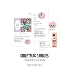 Christmas baubles amigurumi pattern by Mrs Milly