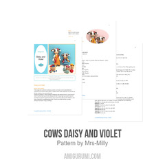 Cows Daisy and Violet amigurumi pattern by Mrs Milly