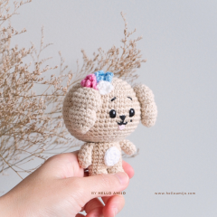 Floral Puppy Crochet Patten amigurumi pattern by Hello Amijo