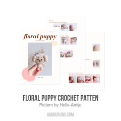Floral Puppy Crochet Patten amigurumi pattern by Hello Amijo