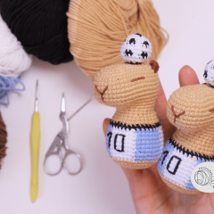 Soccer capybara amigurumi pattern by yarnacadabra