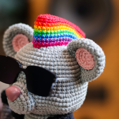 Rocky, the Punk Rock Mouse amigurumi by Crocheniacs