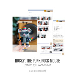 Rocky, the Punk Rock Mouse amigurumi pattern by Crocheniacs