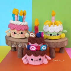 Brenda Birthday Cake amigurumi by Audrey Lilian Crochet