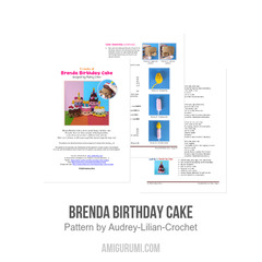 Brenda Birthday Cake amigurumi pattern by Audrey Lilian Crochet