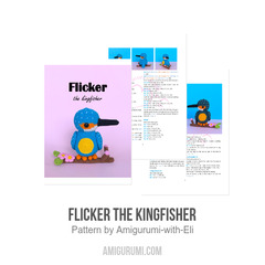 Flicker the kingfisher amigurumi pattern by Amigurumi with Eli