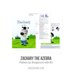 Zachary the azebra amigurumi pattern by Amigurumi with Eli