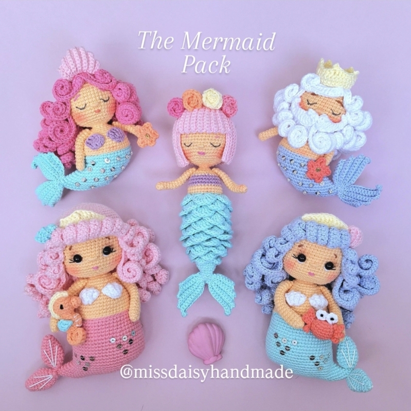 The Mermaid Pack amigurumi pattern - Amigurumi.com