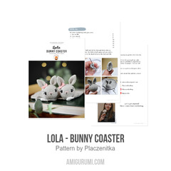 Lola - bunny coaster amigurumi pattern by Plączenitka