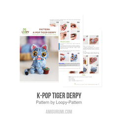 K-pop Tiger Derpy amigurumi pattern by Loopy Pattern