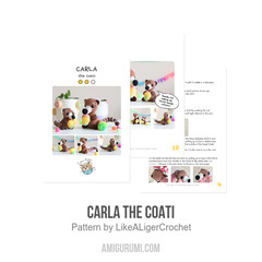 Carla the coati amigurumi pattern by LikeALigerCrochet