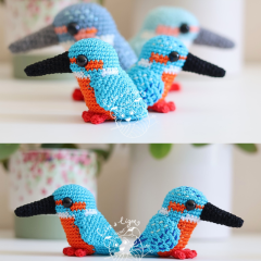 Pebble the kingfisher amigurumi pattern by LikeALigerCrochet