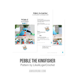 Pebble the kingfisher amigurumi pattern by LikeALigerCrochet