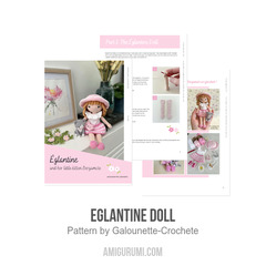 Eglantine doll amigurumi pattern by Galounette Crochete