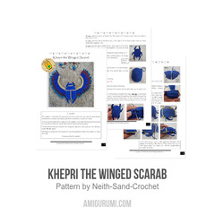 Khepri the Winged Scarab amigurumi pattern by Neith Sand Crochet