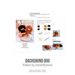 Dachshund dog amigurumi pattern by DanArtEstonia