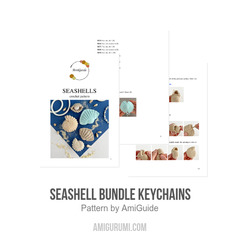 Seashell bundle keychains amigurumi pattern by AmiGuide