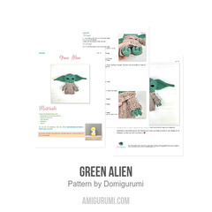 Green Alien amigurumi pattern by Domigurumi