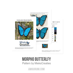 Morpho butterlfy amigurumi pattern by MieksCreaties